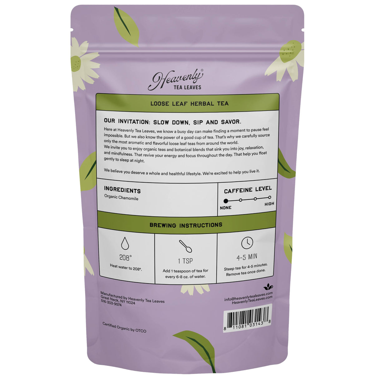 Organic Chamomile, Bulk Loose Leaf Herbal Tea, 16 Oz.