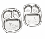 Unicorn Stainless Steel Divided Plate Set (Two)