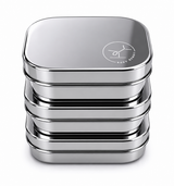 Nesting Stainless Steel Food Containers (Set of Three)