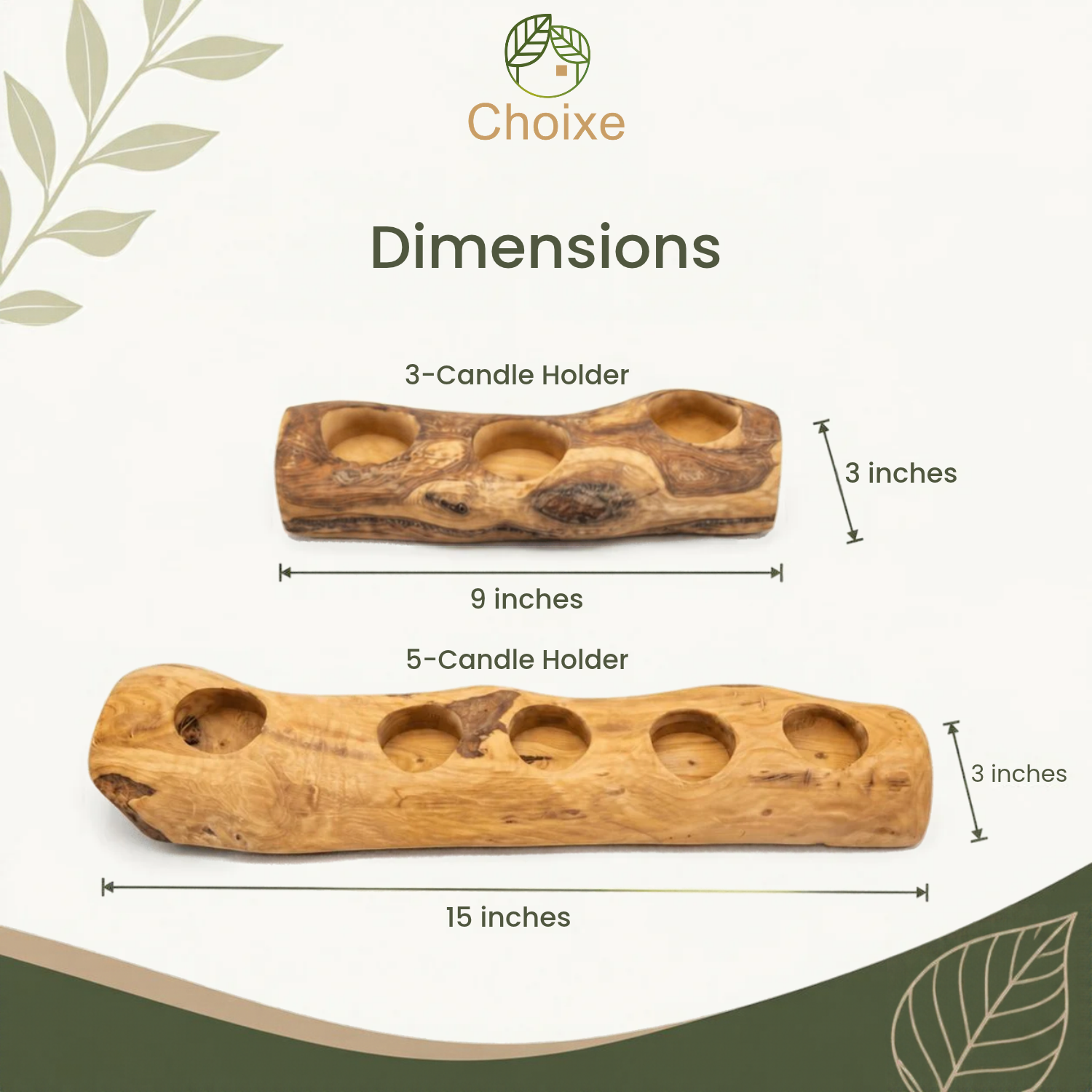 Olive Wood Candle Holder
