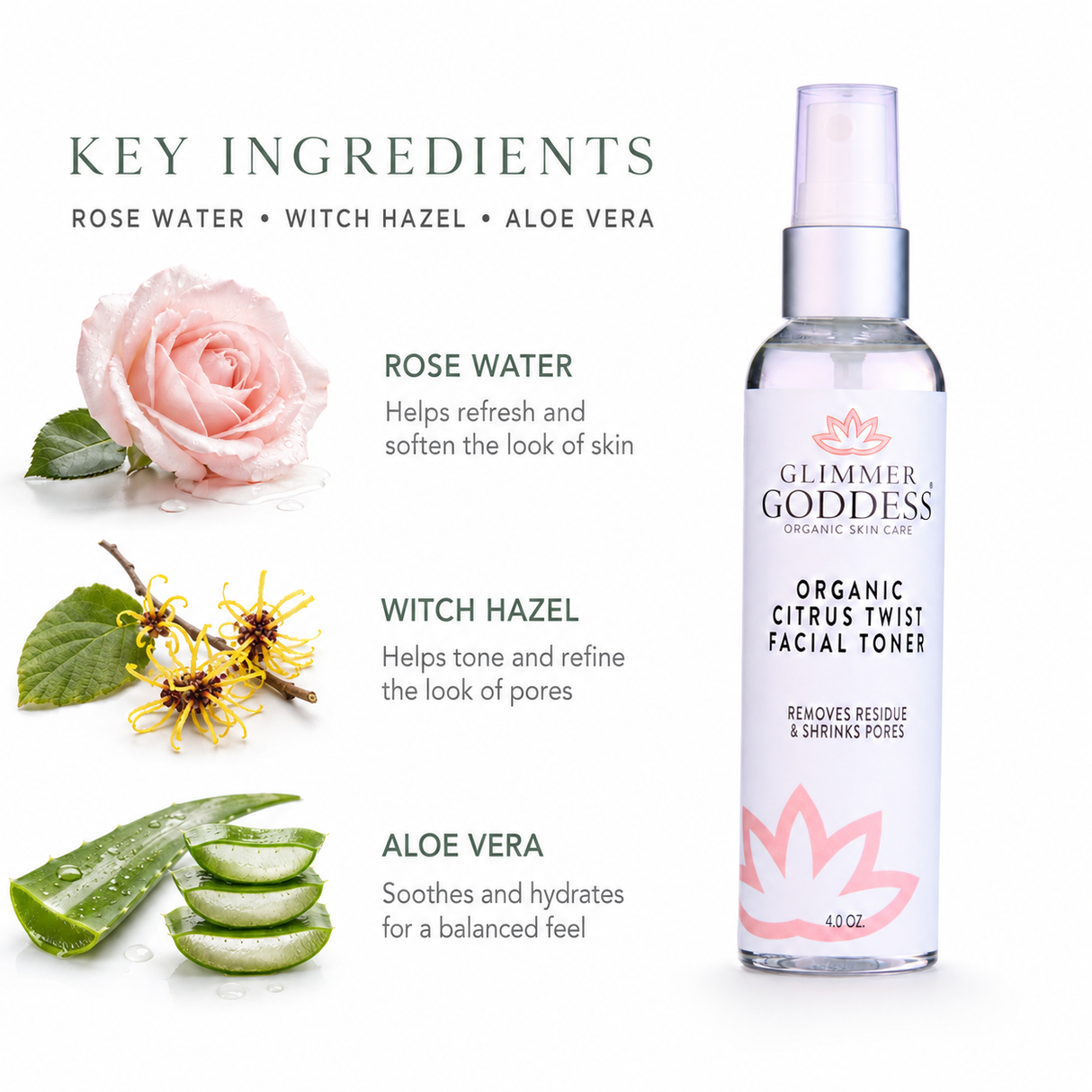 Organic Rose Water Citrus Twist Facial Toner