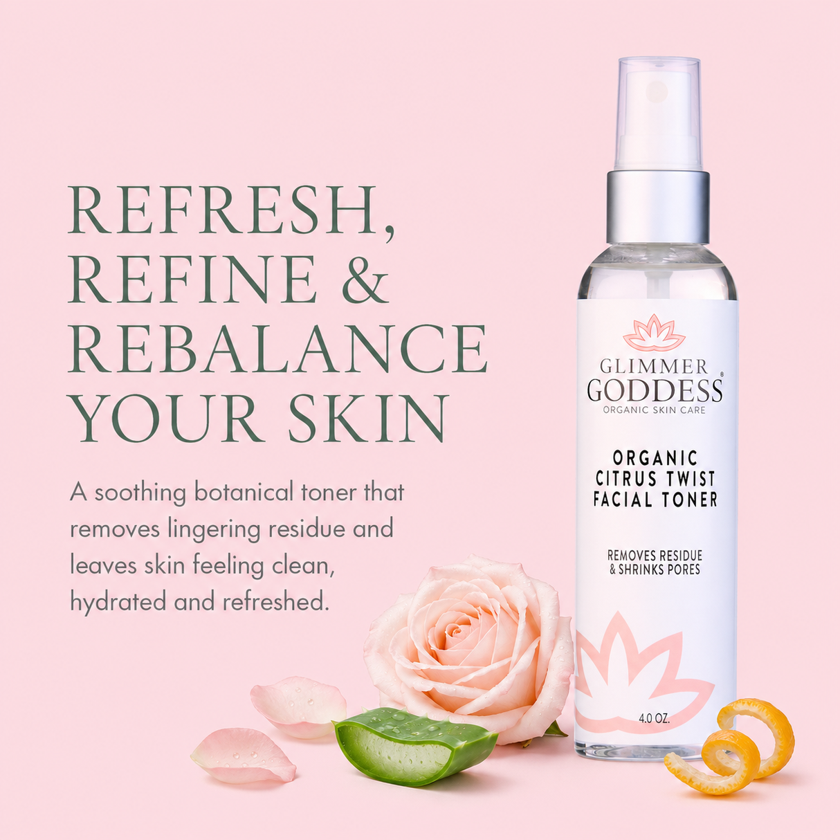 Organic Rose Water Citrus Twist Facial Toner