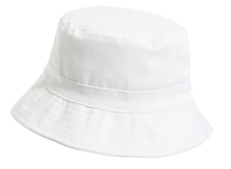 Boys and Girls 100% Cotton Twill UPF 50+ Wharf Hat | White (Dyed & Finished in USA*)