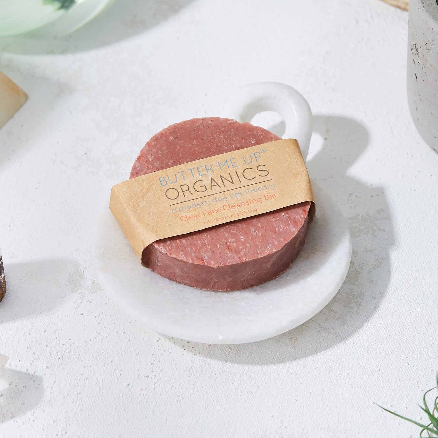 Organic Facial Bar / Organic Face Soap / Rose Clay Soap / Clay Soap Bar / Acne Face Soap / Gentle Face Wash