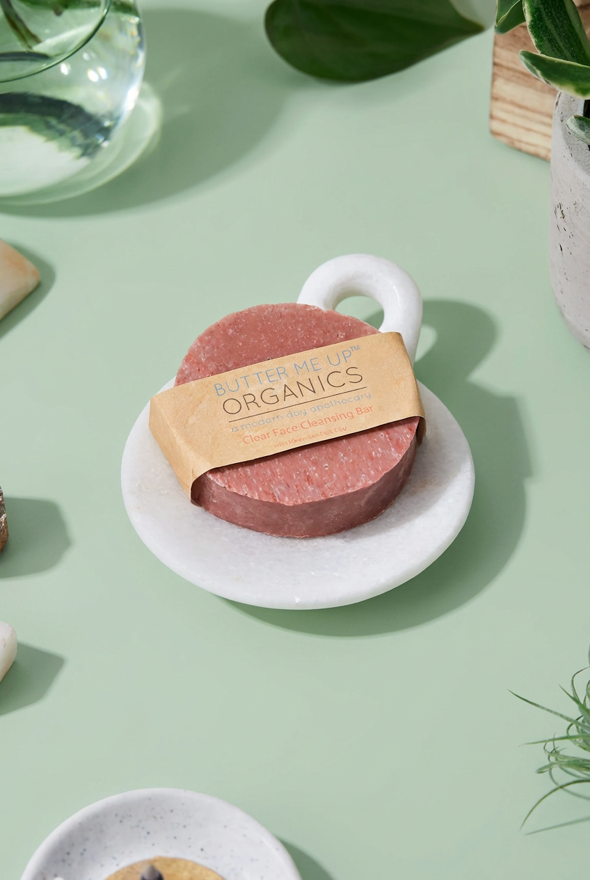Organic Facial Bar / Organic Face Soap / Rose Clay Soap / Clay Soap Bar / Acne Face Soap / Gentle Face Wash