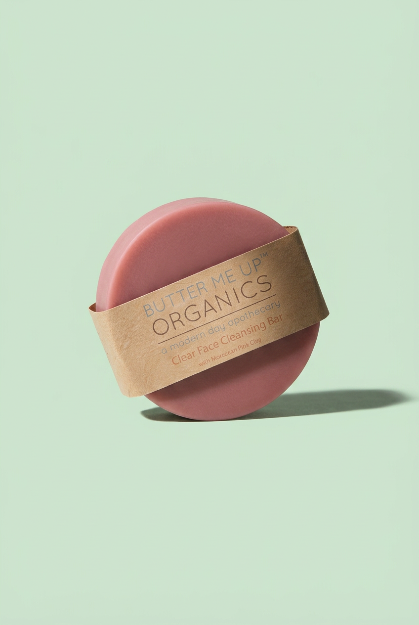 Organic Facial Bar / Organic Face Soap / Rose Clay Soap / Clay Soap Bar / Acne Face Soap / Gentle Face Wash