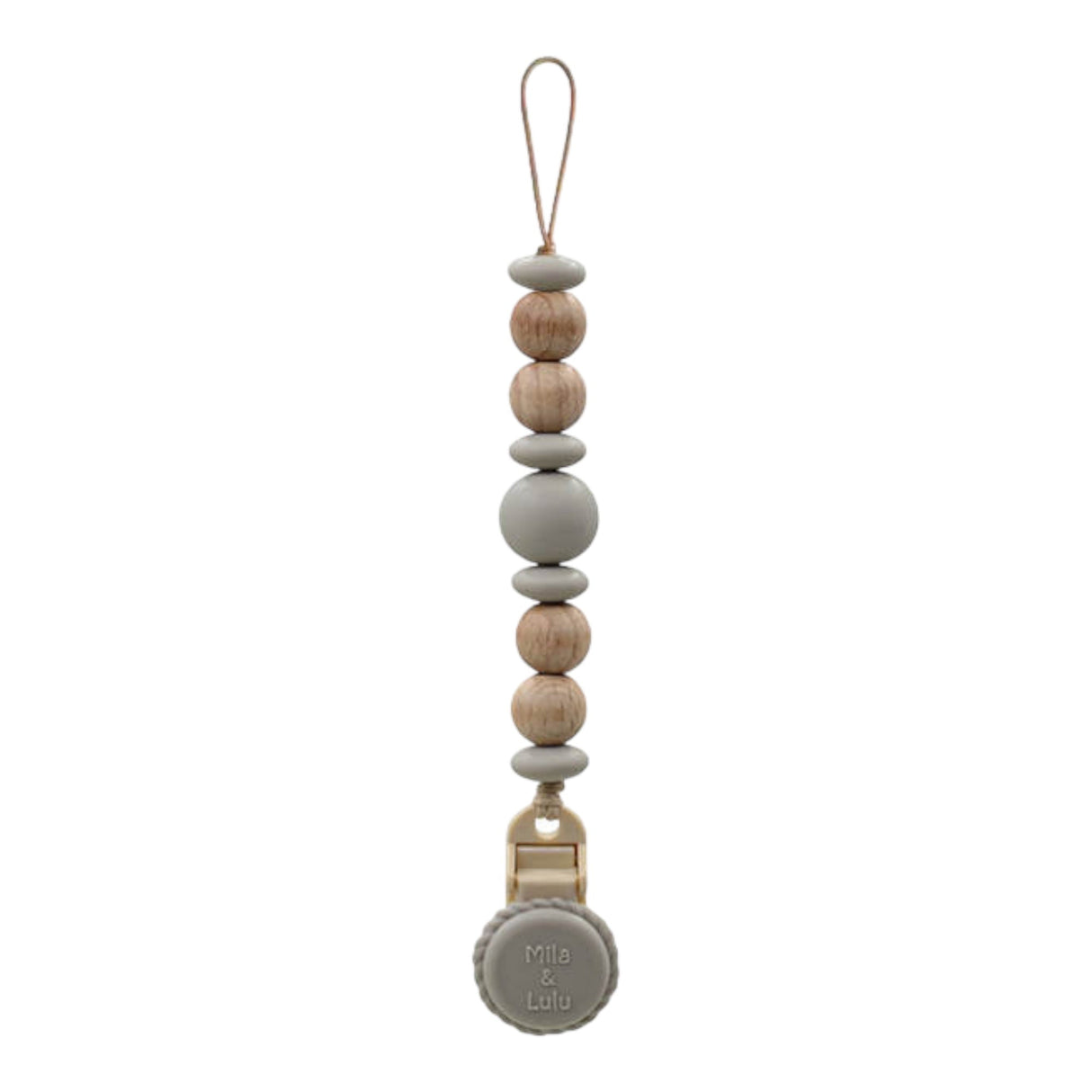 Metal-Free Beaded Silicone and Beech Wood Pacifier Clips