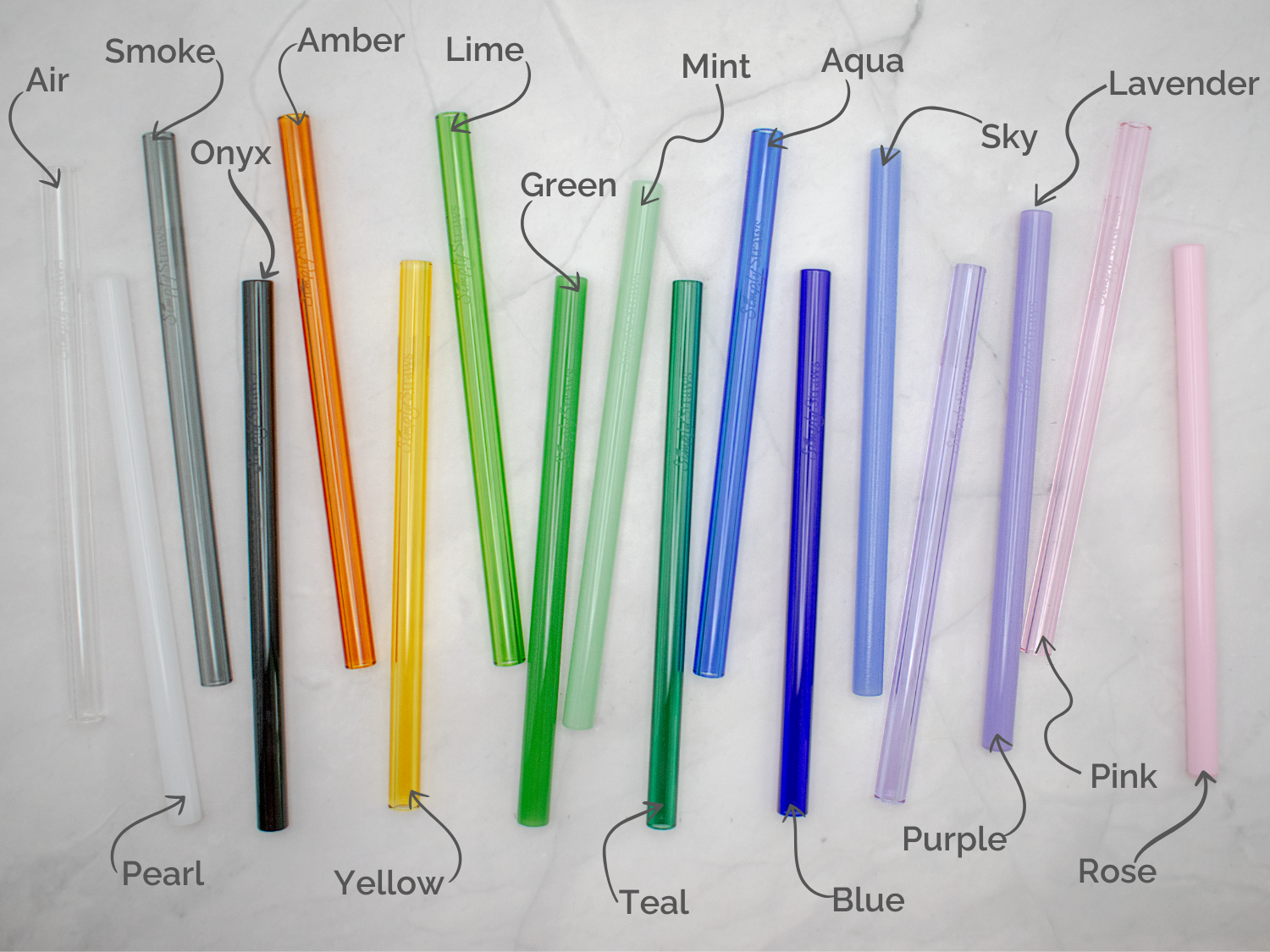 Wide 10" Glass Straw Set - Meadow