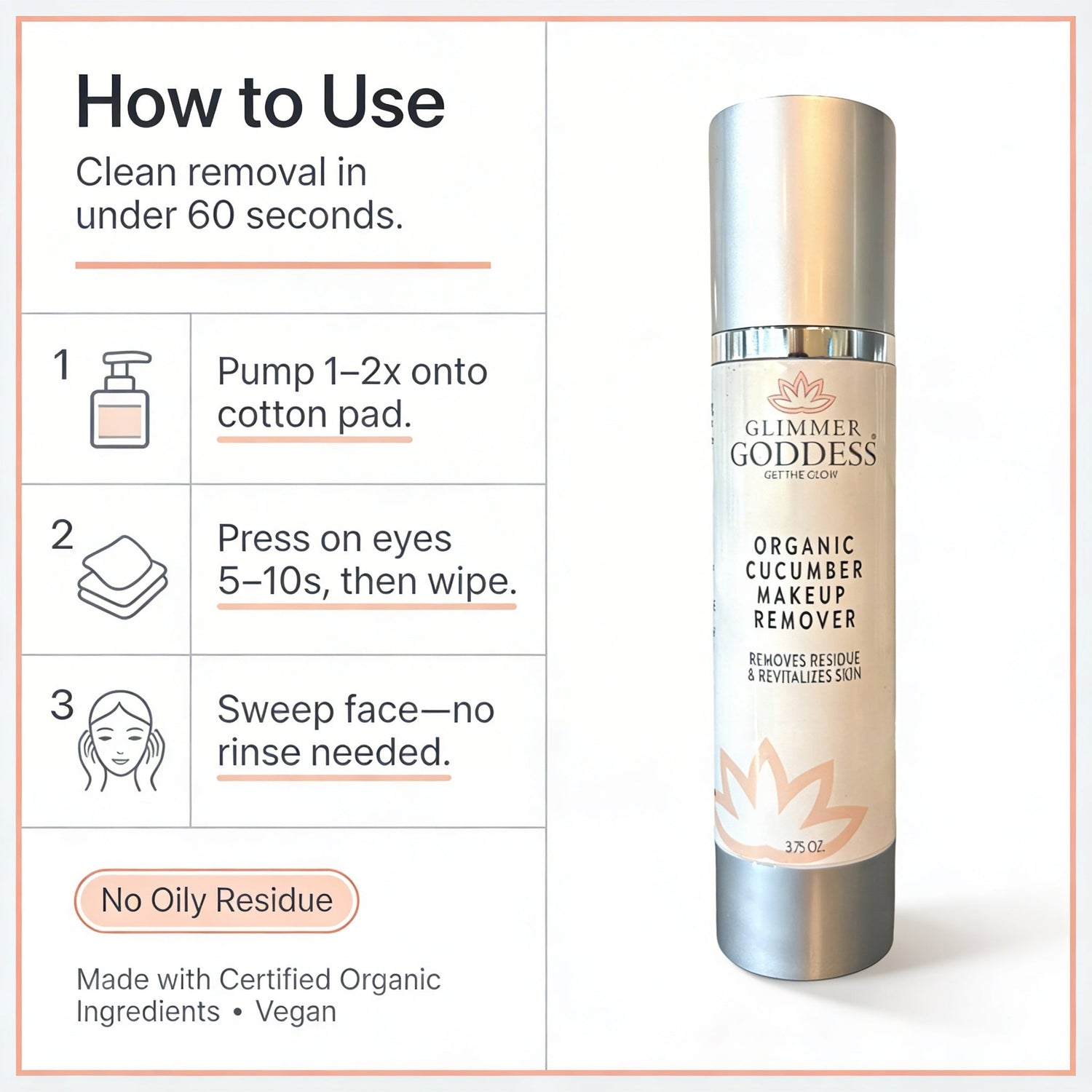 Organic Cucumber Makeup Remover - Remove Makeup with No Oily Residue