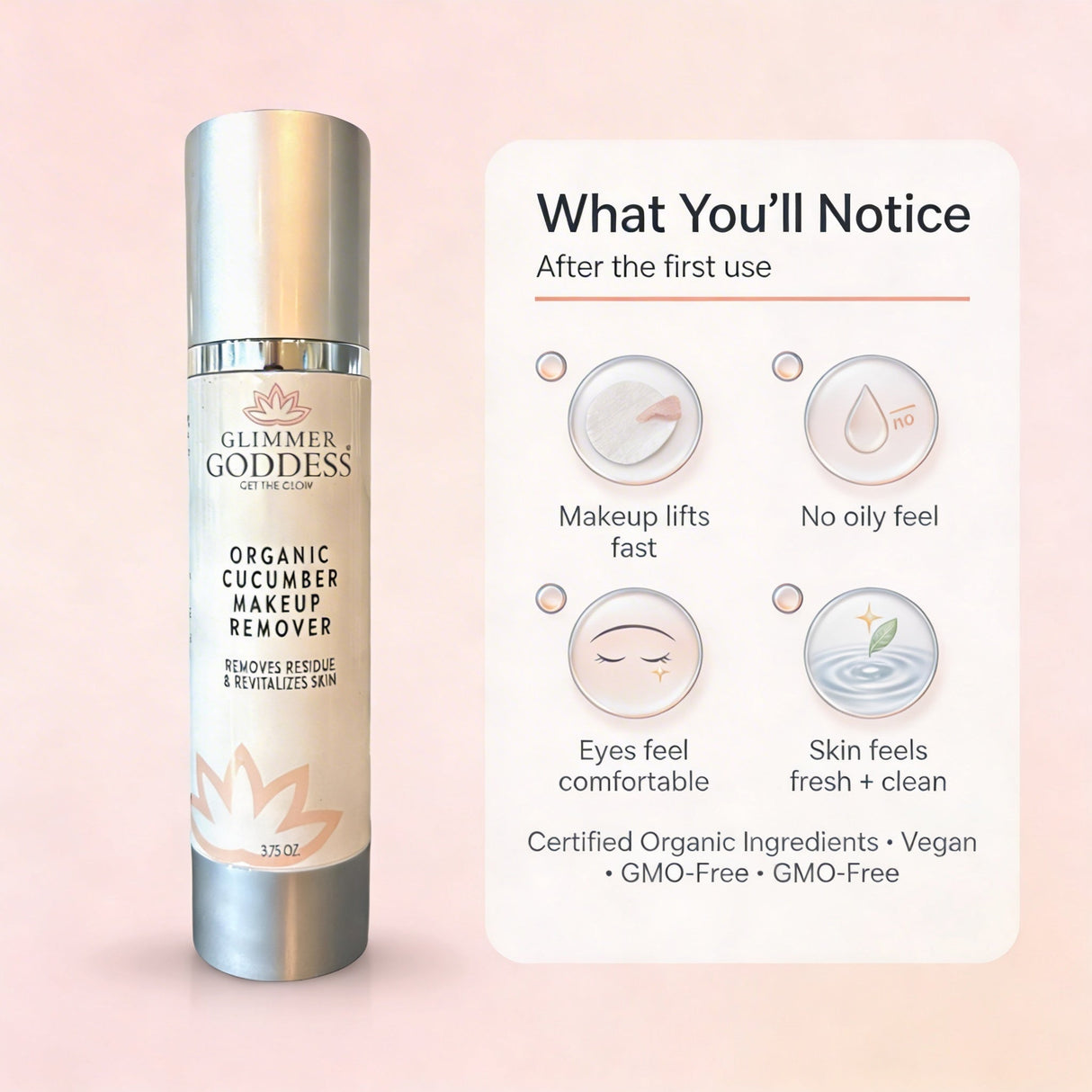 Organic Cucumber Makeup Remover - Remove Makeup with No Oily Residue