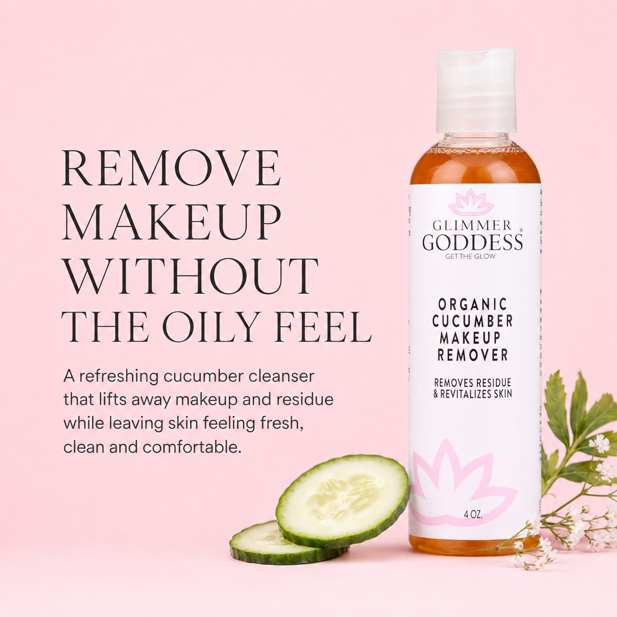 Organic Cucumber Makeup Remover - Remove Makeup with No Oily Residue