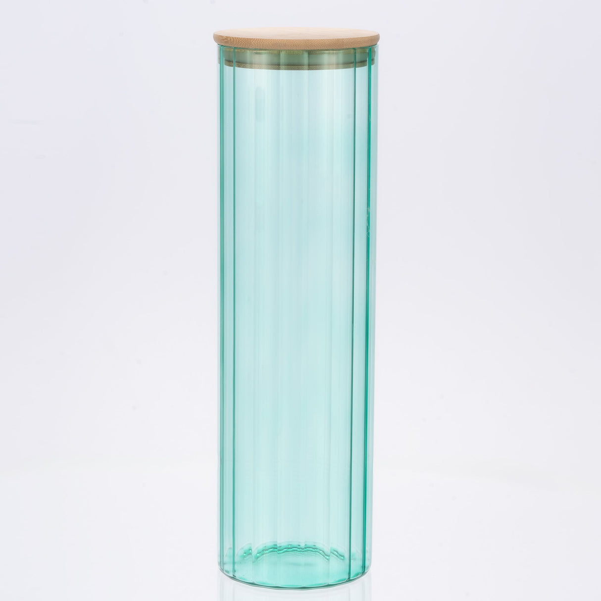 Glass Canister Set & Bamboo Lid - Diamond Blue