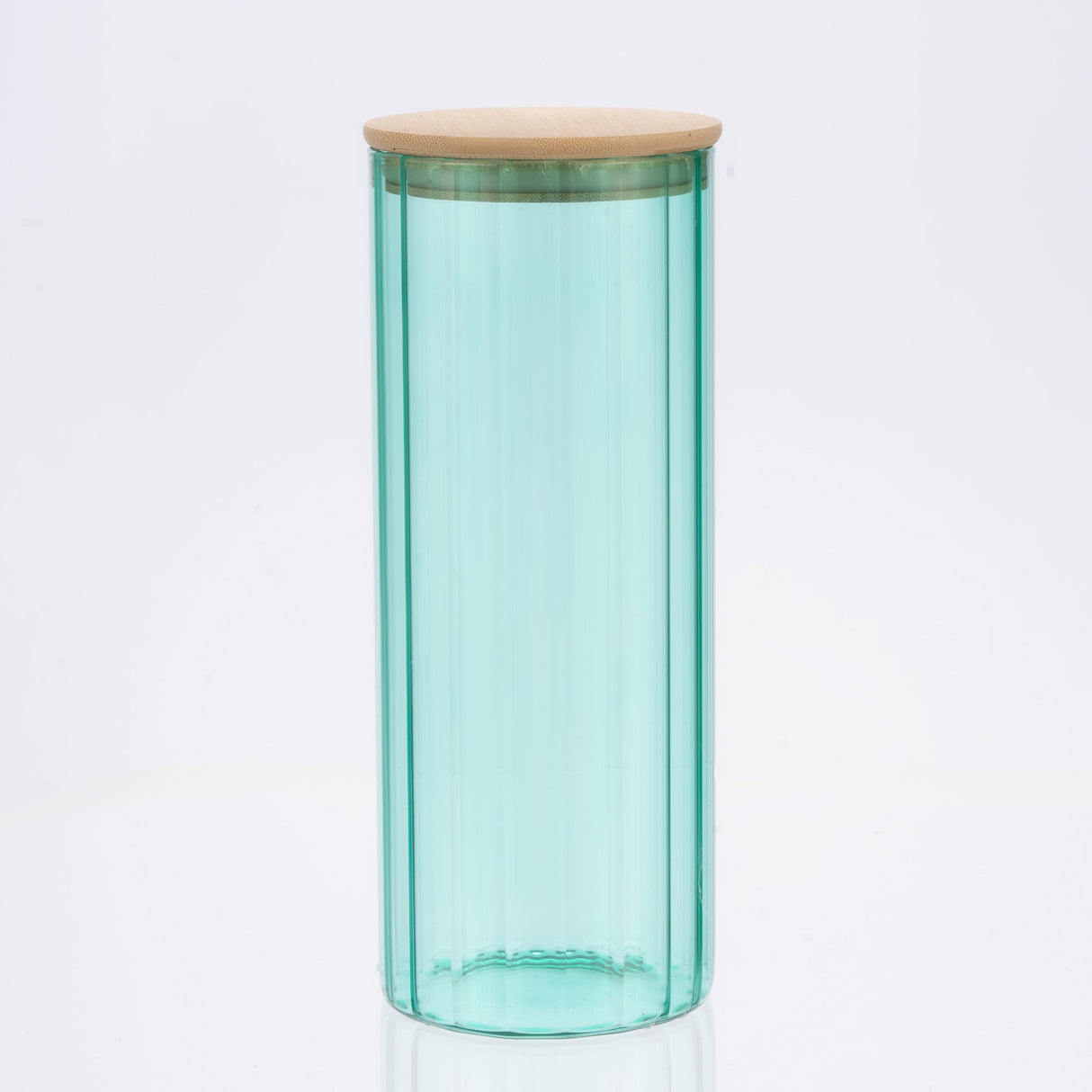 Glass Canister Set & Bamboo Lid - Diamond Blue