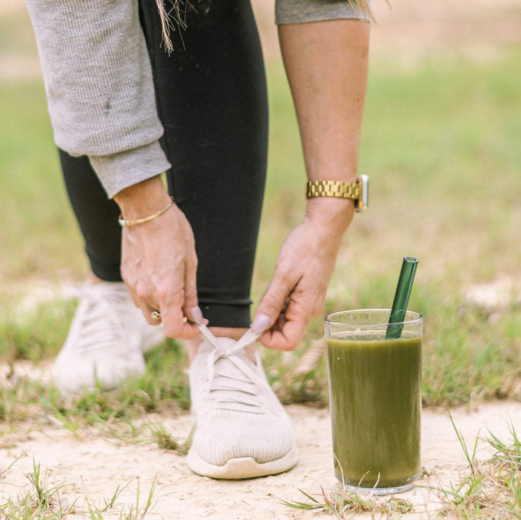 Wide 10" Glass Straw Set - Fjord Mist