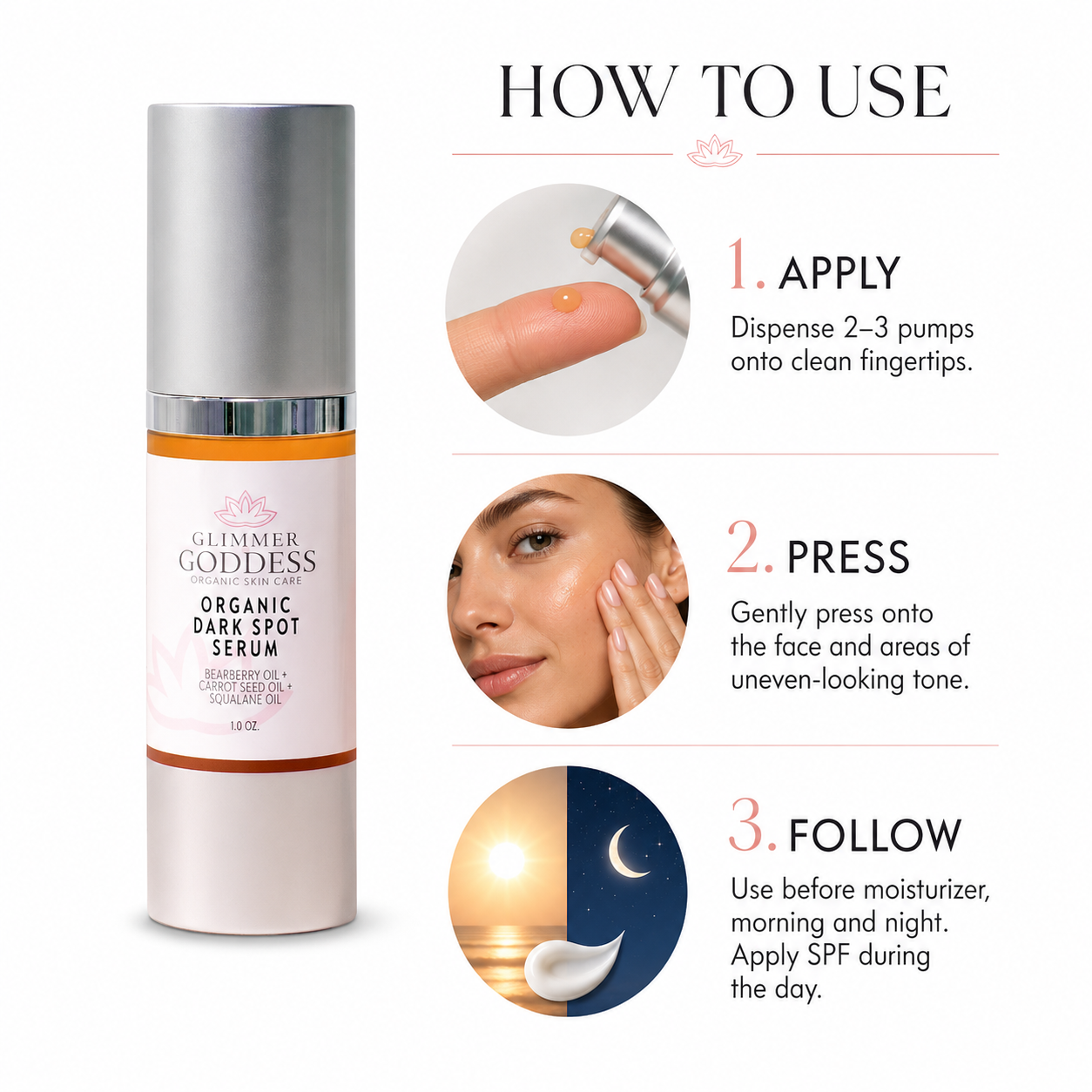 Organic Dark Spot Serum – Brightens & Evens Skin Tone