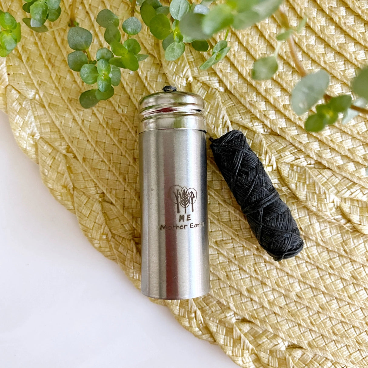 Biodegradable Charcoal Dental Floss – Refillable Stainless Steel Case