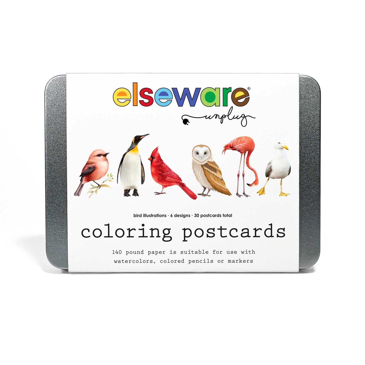 Coloring Postcards w/ 6 Designs (30 cards)
