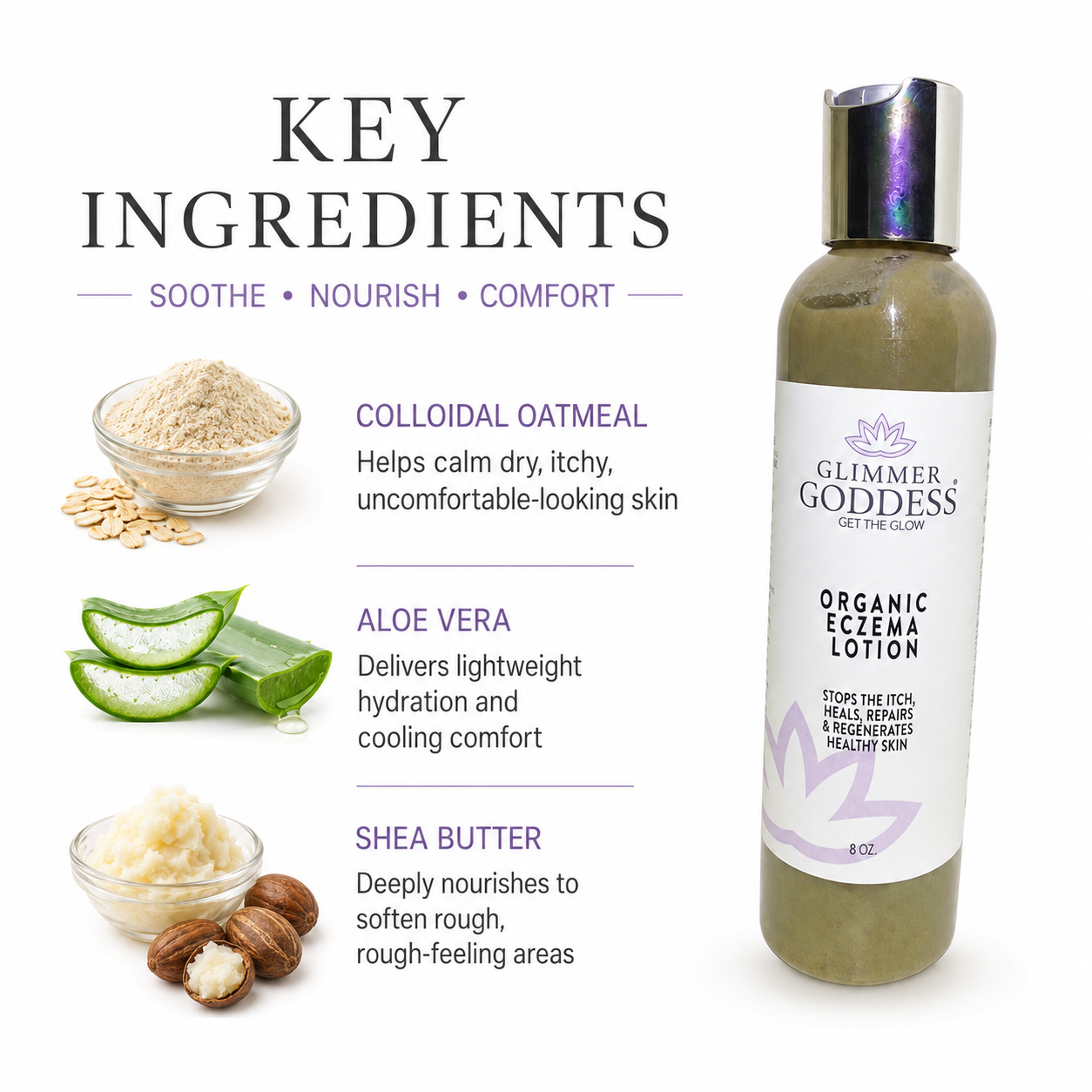 Organic Eczema Lotion - Stop the Itch, Heal The Skin