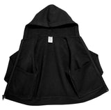 Soft & Cozy 100% Cotton Fleece Zip Hoodie with Inner Pockets | Black
