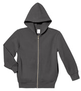 Soft & Cozy 100% Cotton Fleece Zip Hoodie with Inner Pockets | Charcoal