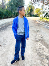 Soft & Cozy 100% Cotton Fleece Zip Hoodie with Inner Pockets | Black