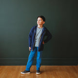 Soft & Cozy 100% Cotton Fleece Zip Hoodie with Inner Pockets | Crayon Blue