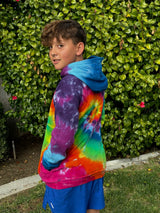 Limited Edition Tie Dyed Soft & Cozy 100% Cotton Fleece Zip Hoodie | Rainbow Spiral