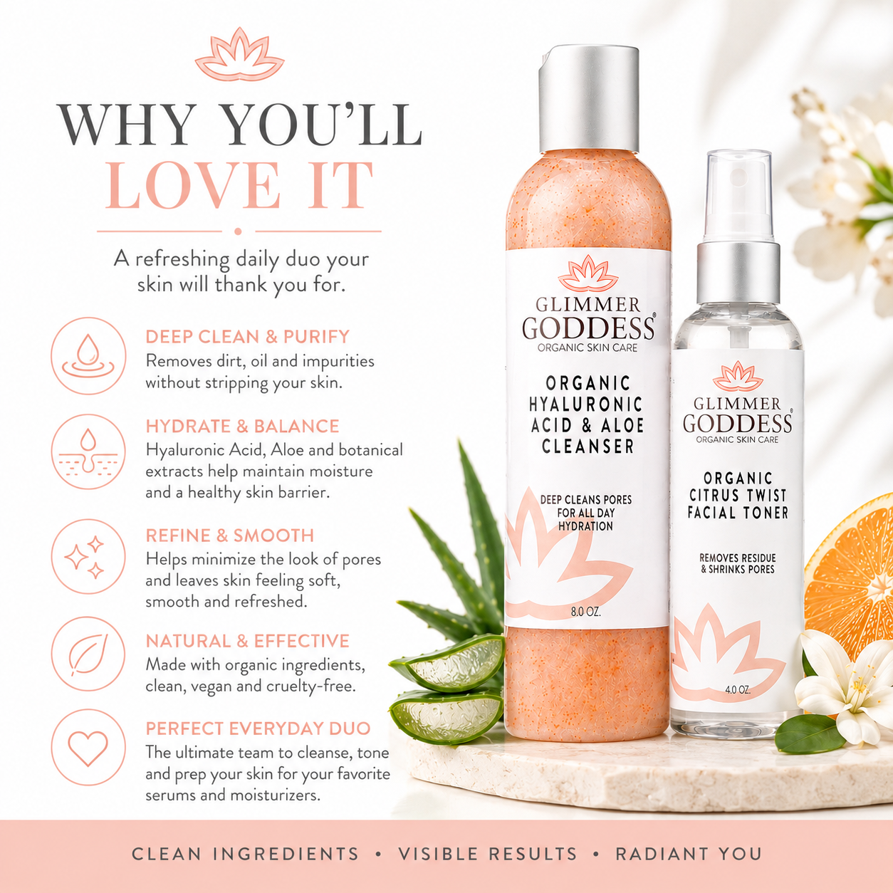 Organic Face Cleansing Kit for Smooth, Vibrant Skin