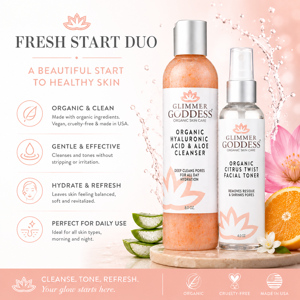 Organic Face Cleansing Kit for Smooth, Vibrant Skin