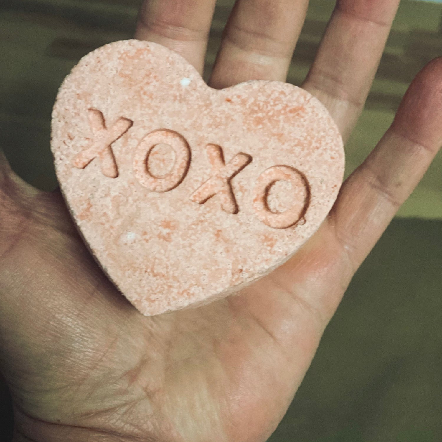 Organic bath bomb / Valentine's Day / conversation hearts / conversation heart bath bombs / organic bath fizzy / organic bath fizzie