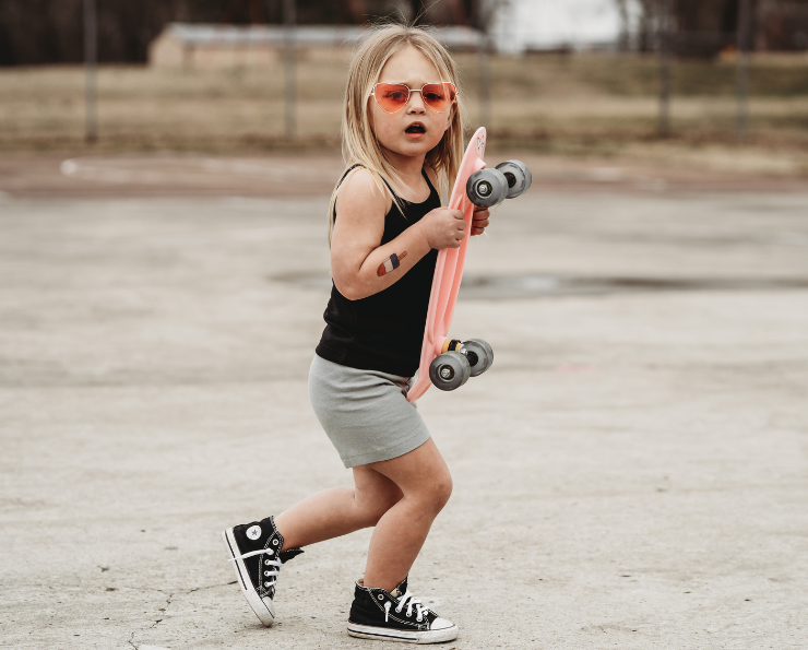 Girls Soft Organic Cotton Bike Shorts | Elf Green