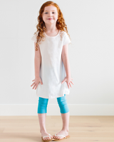 Girls Soft Cotton Jersey Cap Sleeve Dress | Navy