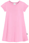 Super-Soft Organic Cotton Cap Sleeve Dress| Bright Light Pink