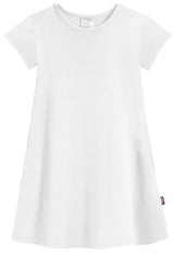 Super-Soft Organic Cotton Cap Sleeve Dress| White