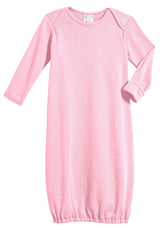 Super-Soft Organic Cotton Baby Rib Gown | Bright Light Pink