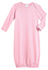 Super-Soft Organic Cotton Baby Rib Gown | Bright Light Pink
