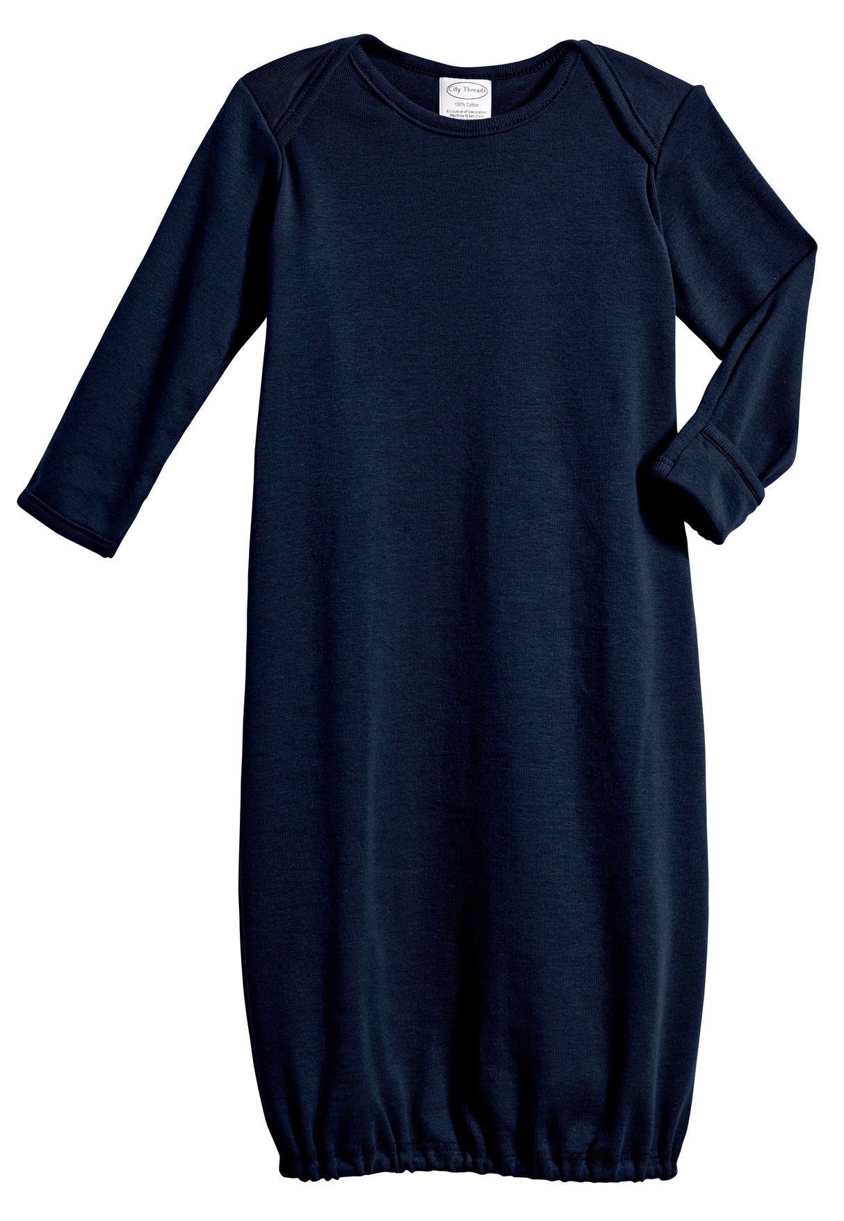 Super-Soft Organic Cotton Baby Rib Gown | Navy