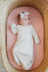 Super-Soft Organic Cotton Baby Rib Gown | Black