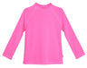 Girls UPF 50+ Long Sleeve Rashguard | Medium Pink w-Matching Stitch