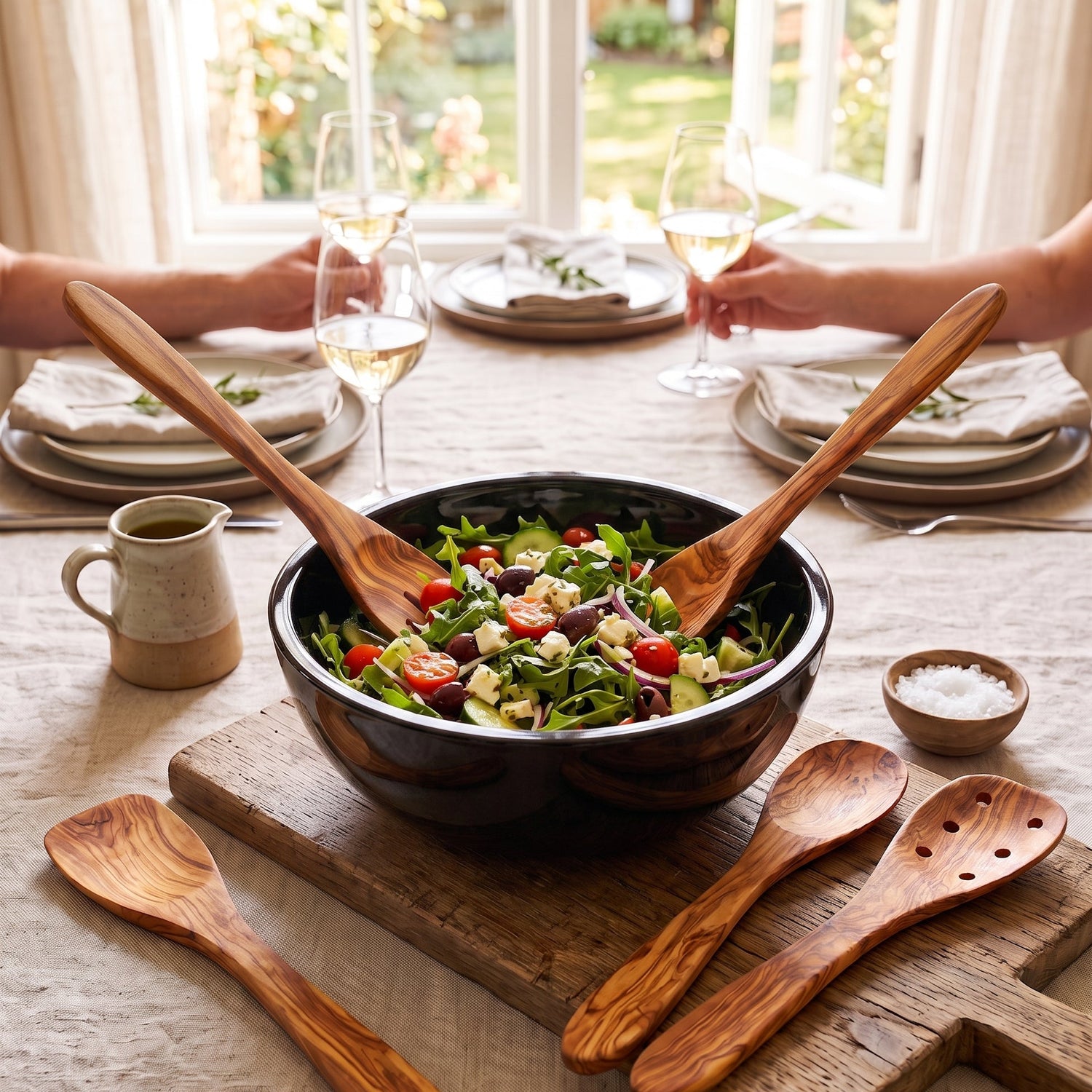 Olive Wood Kitchen Servers Set -5 pcs