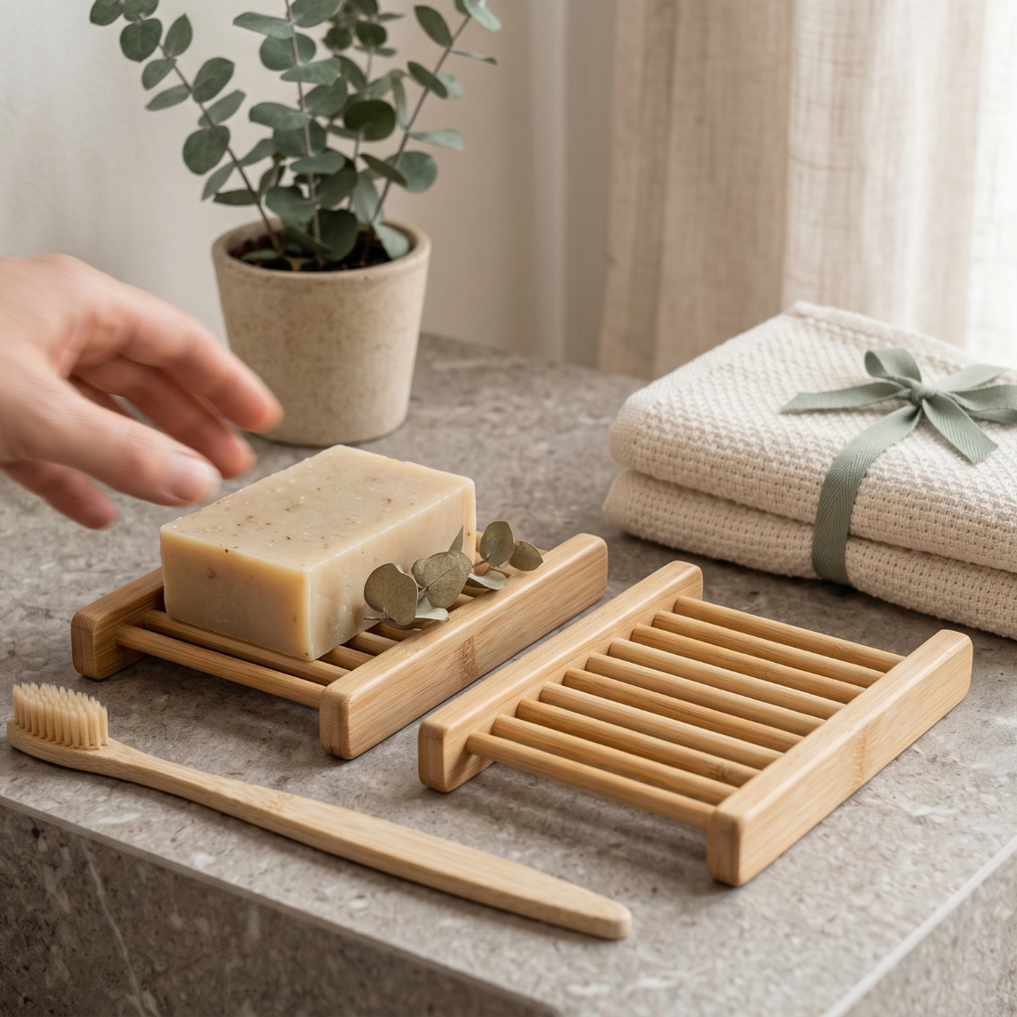 Natural Bamboo Soap Bar Dish