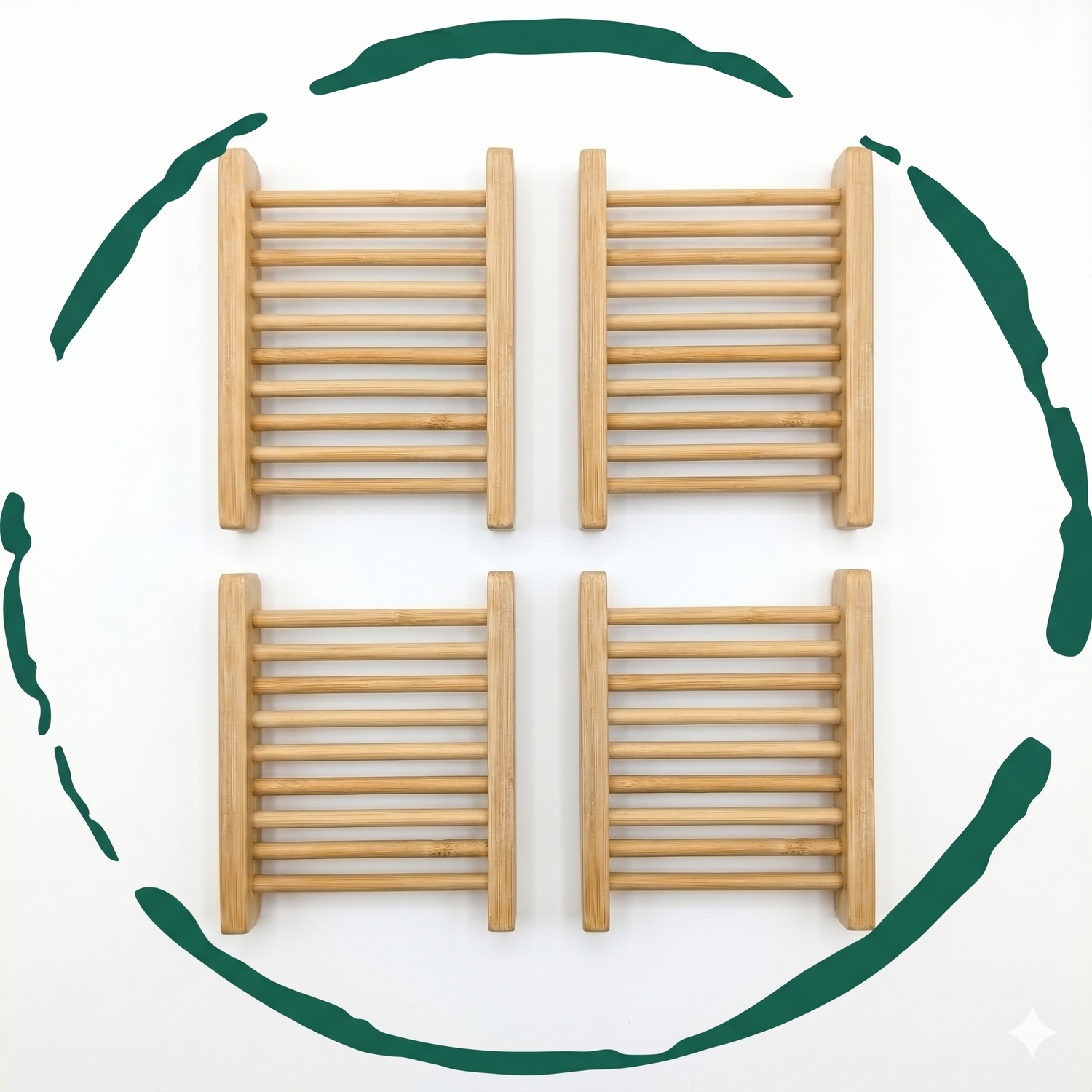 4-Pack Bamboo Soap Dish