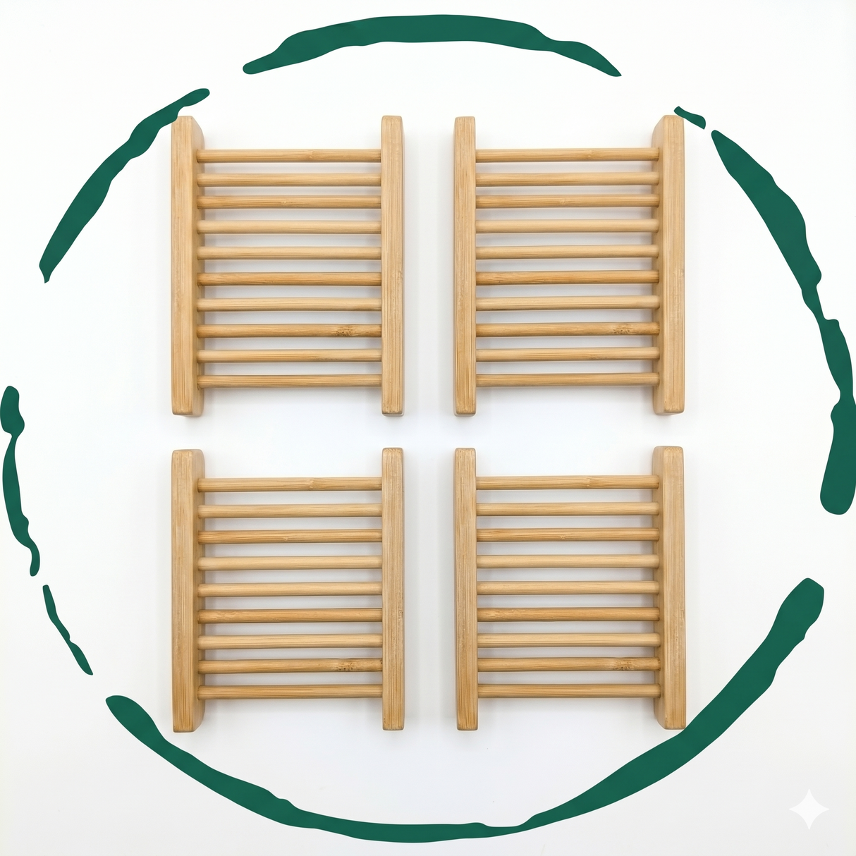 4-Pack Bamboo Soap Dish