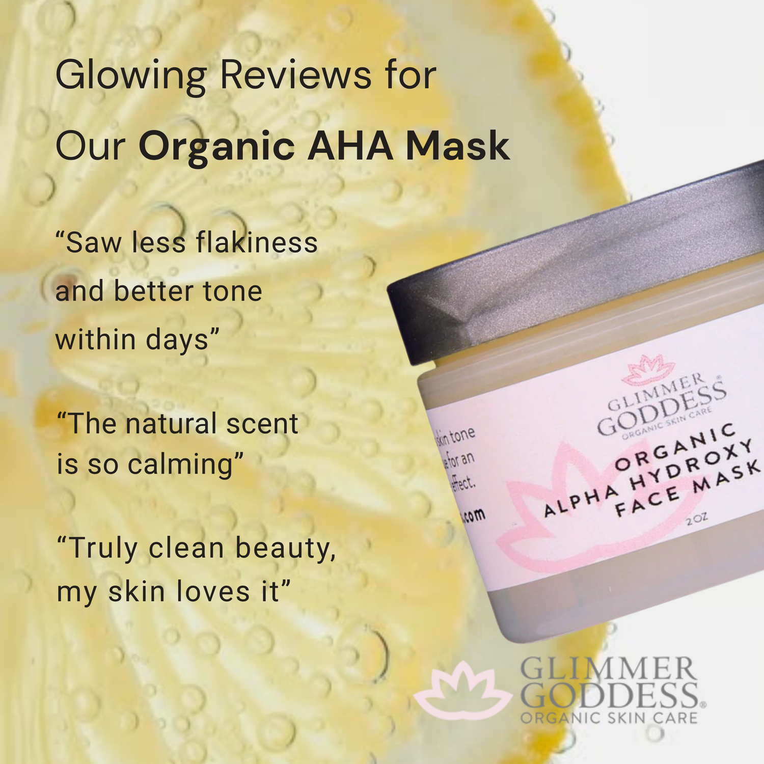 Organic Alpha Hydroxy Acid Renewing Face Mask For Glowing Skin