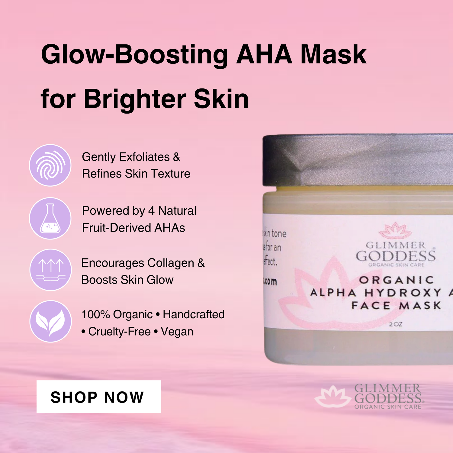Organic Alpha Hydroxy Acid Renewing Face Mask For Glowing Skin