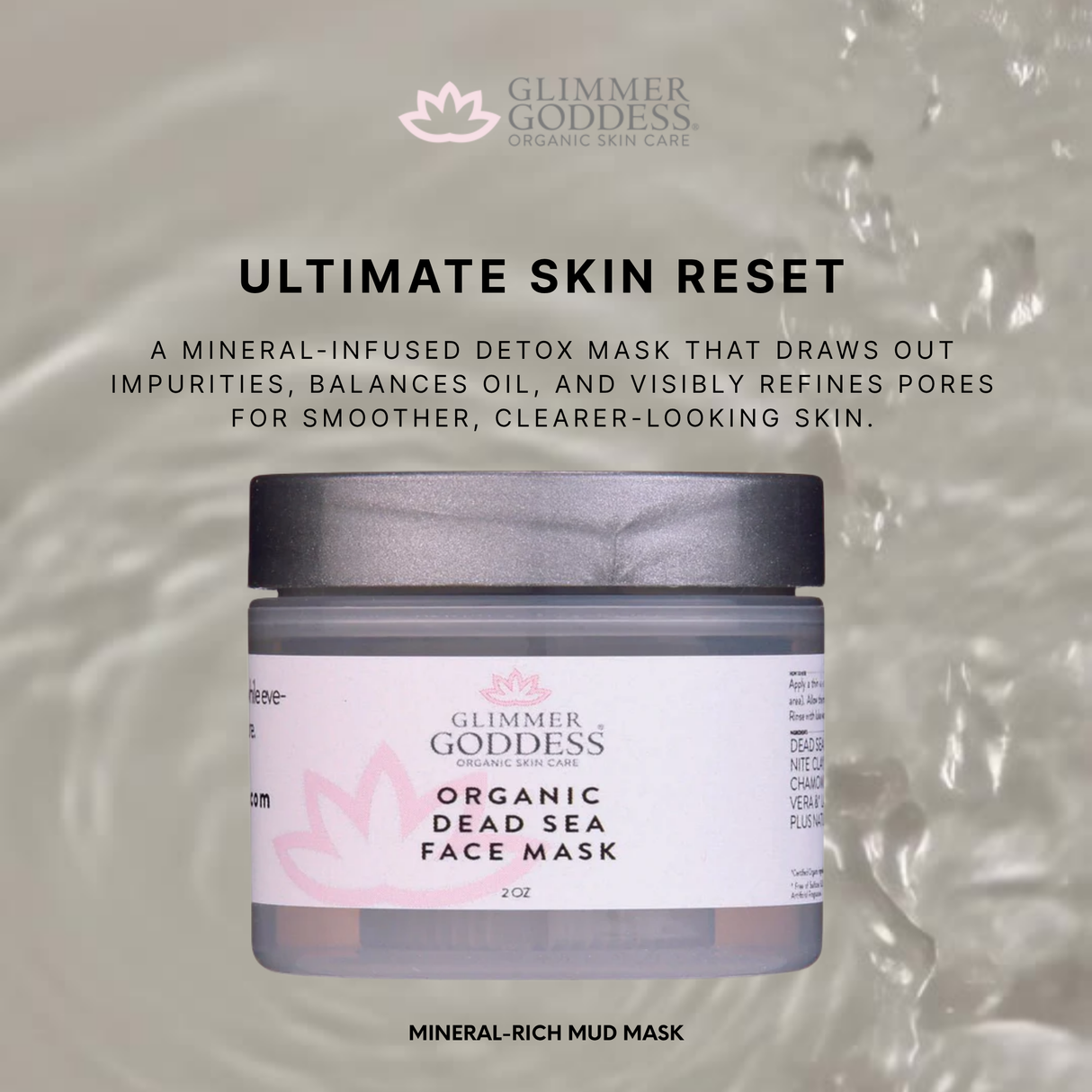 Organic Dead Sea Mud Mask With Bentonite Clay - Exfoliate & Rejuvenate