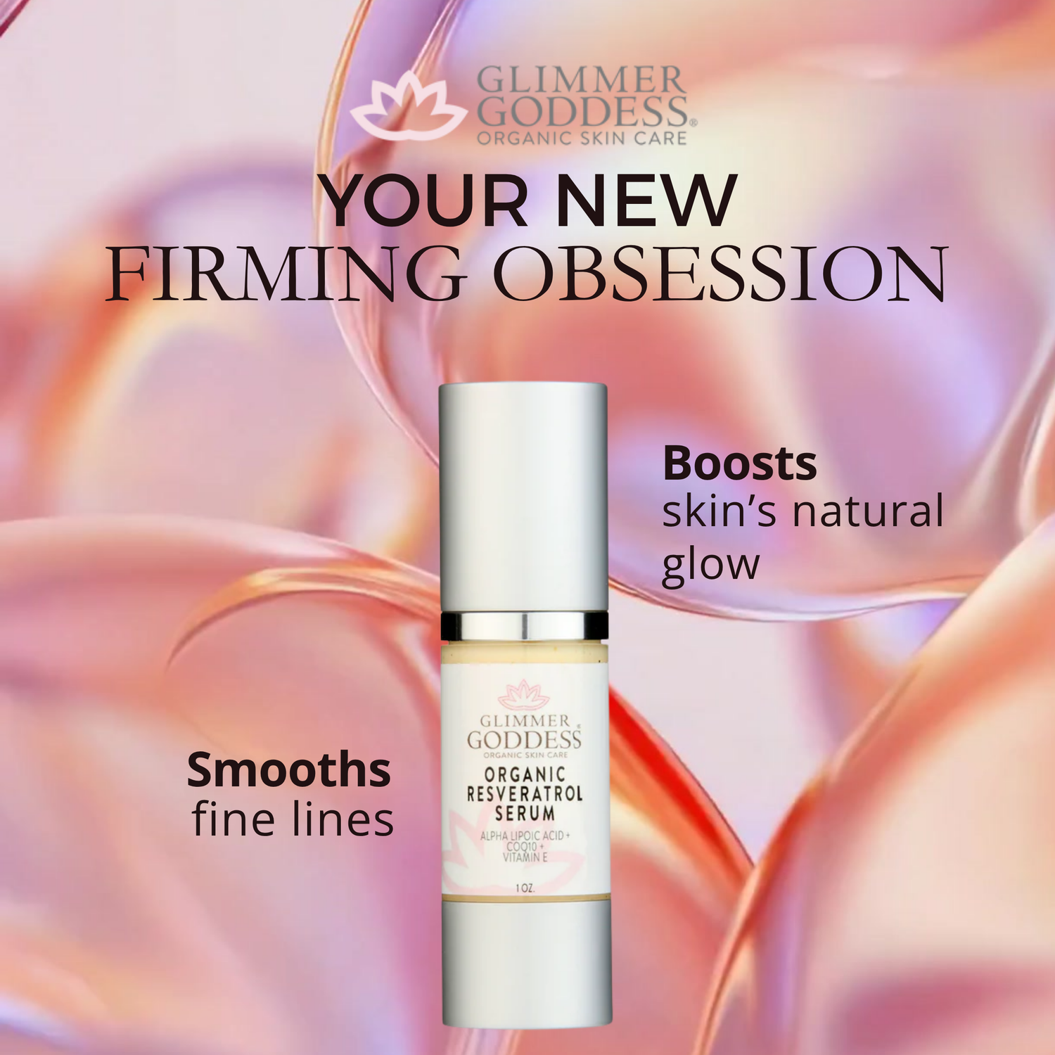 Organic Resveratrol Instant Firming Serum - Visibly Smooths Fine Lines
