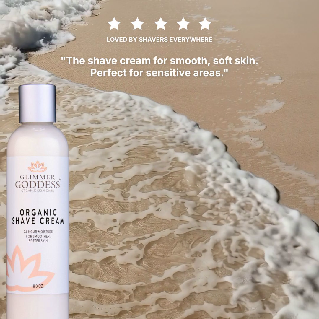 Glimmer Goddess’ Best Organic Shave Cream with Aloe, Coconut Oil, & Shea Butter