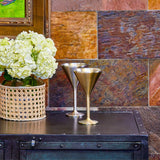 Stainless Steel Stemmed Martini Glass , Steel