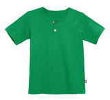 Boys Soft Organic Cotton Jersey Short Sleeve Henley Tee | ELF